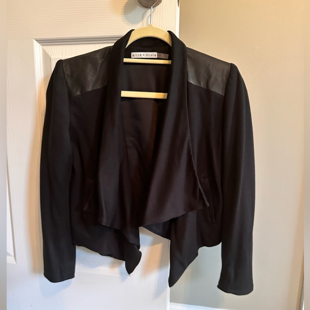 Alice + Olivia Leather Combo Jacket
